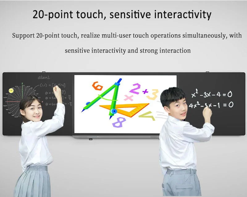 75" Anti-Glare Tempered Glass Multi Touch Screen Nano Interactive Board 4K Digital LCD Display Smart Blackboard for Classroom