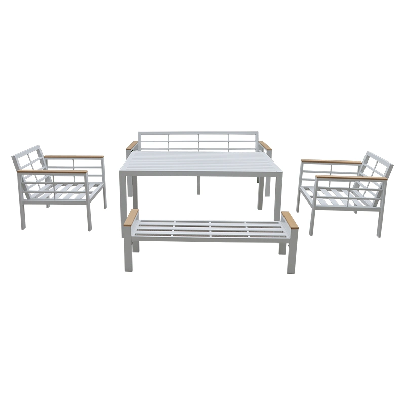 De nouveaux arrivent en aluminium de tissage en rotin PE Terrasse en bois Meubles de jardin piscine canapé