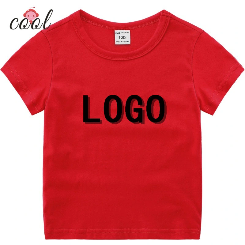 Custom Logo 2-14y Children's T-Shirts Screen Printing Cotton Blank Ordinary Boys T-Shirts