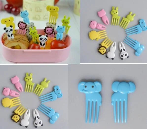 Aohea Mini Cartoon Bento Fruit Forks Toothpicks for Children Food Cake Picks