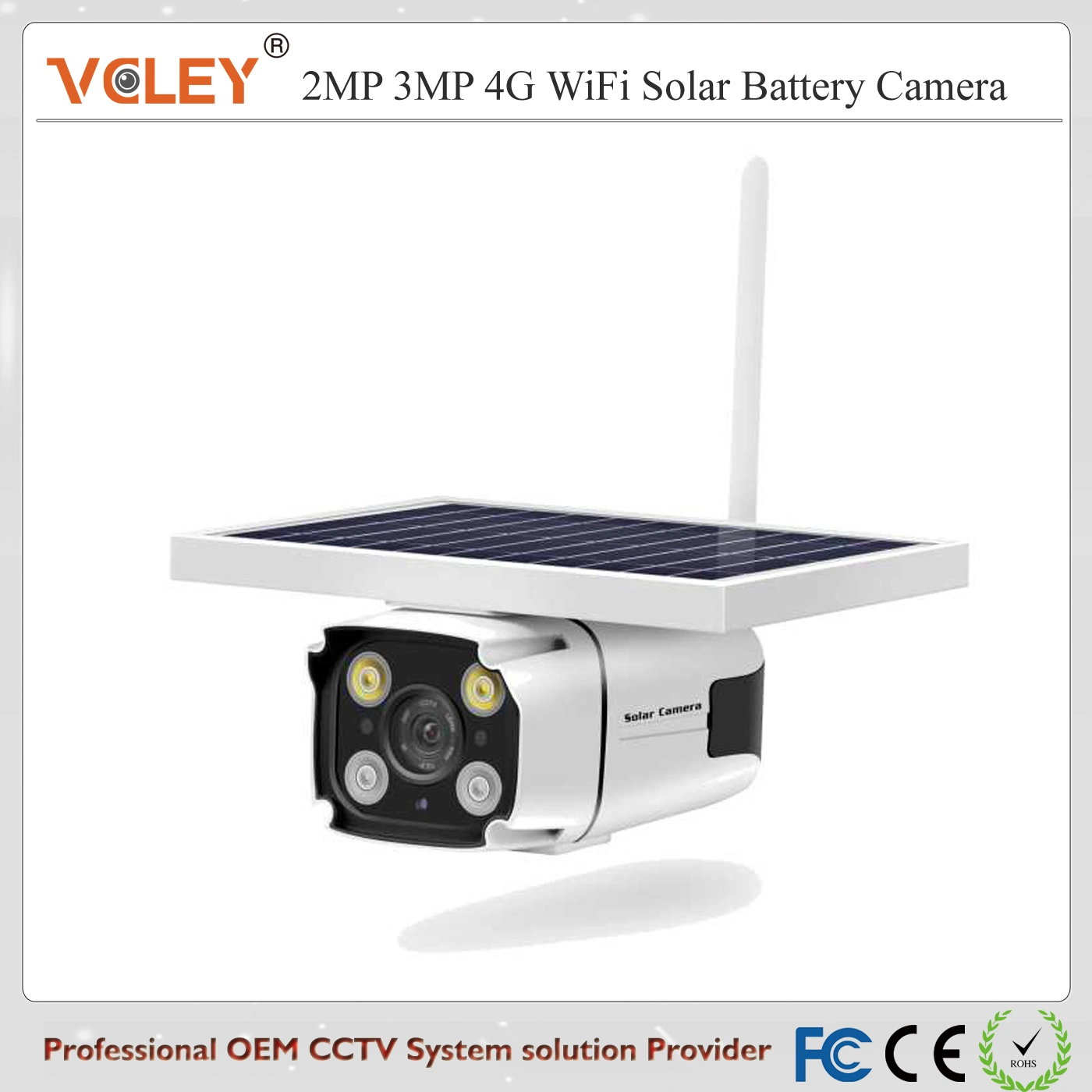 Home Security Wireless IP Camera System with Battery Camera Powered Solar Panels