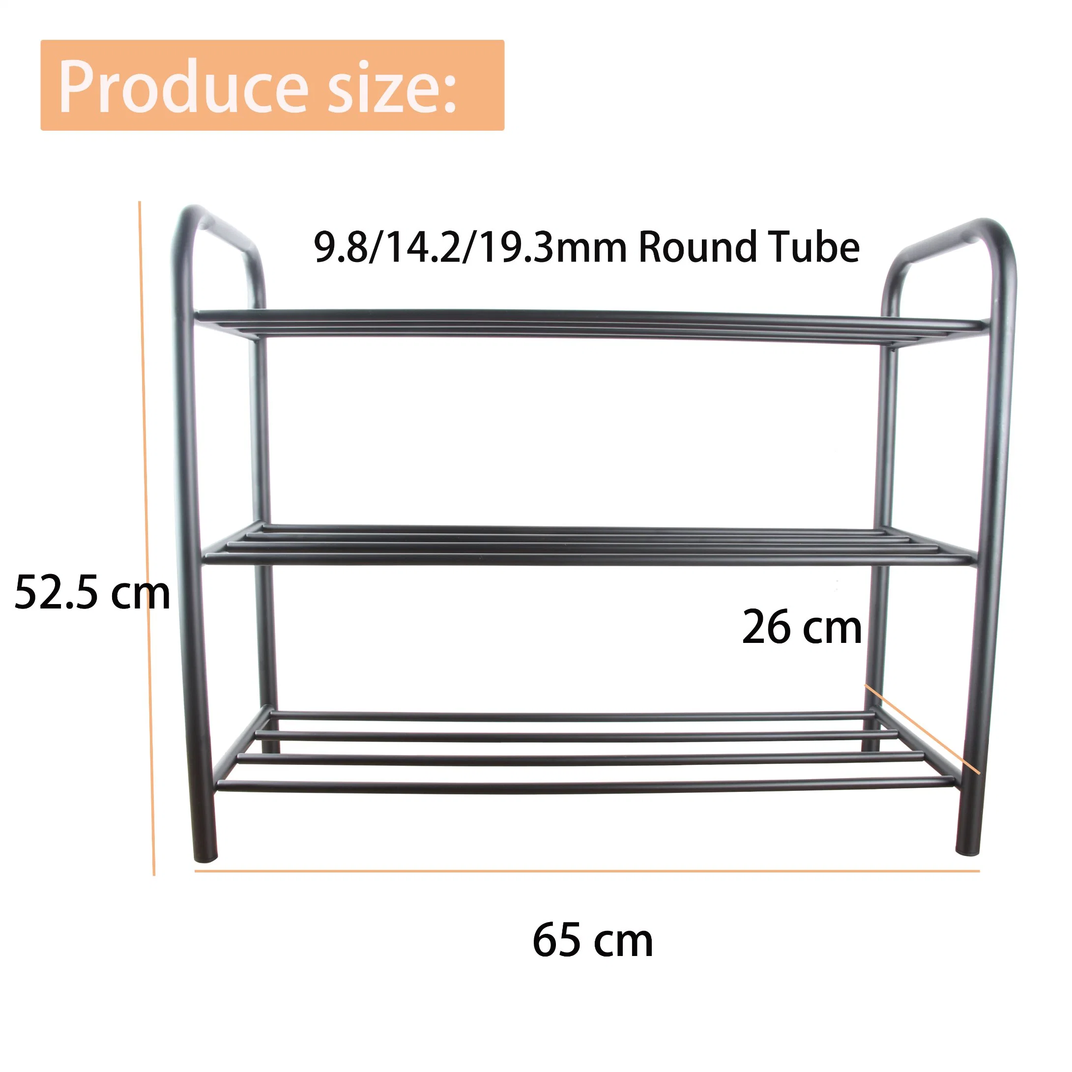 Wohnzimmer/Schlafzimmer/Büro/Hotel/Home Möbel 3 Tier Metall Schuhaufbewahrung Rack Organizer