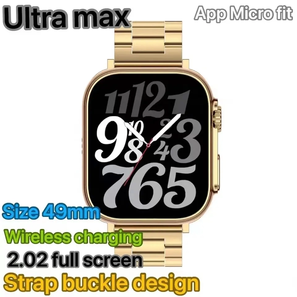 Relógio para homem Gold Business de 49 mm com correia metálica da série 2023 8 Ultra 8 Smart pulseira Call Waterprod pulso Relógio H9 Ultra Smartwatch