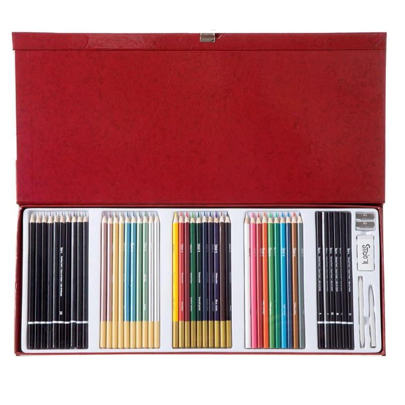 Papeterie pour l'école de bureau fournitures d'art 50 ensemble de crayons pour artistes