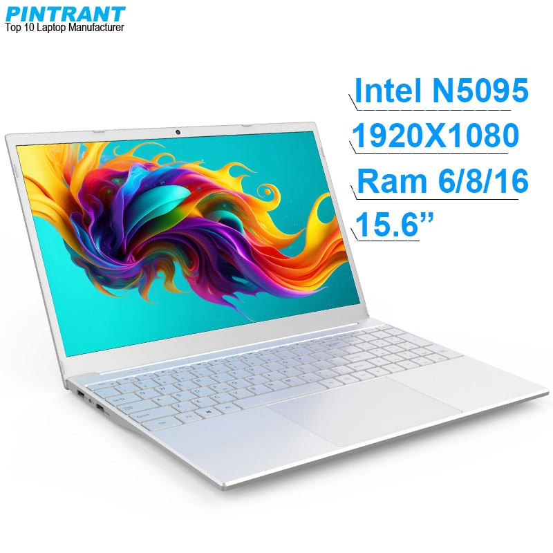 Notebooks Windows 11 de 15.6 polegadas com notebook Intel N5095 Gen PC portátil