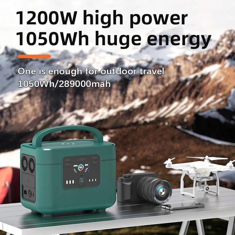 Big Capacity Fast Charging Portable Power Station 110V 220V 1200W Solar Power Bank Emergency Power Supply