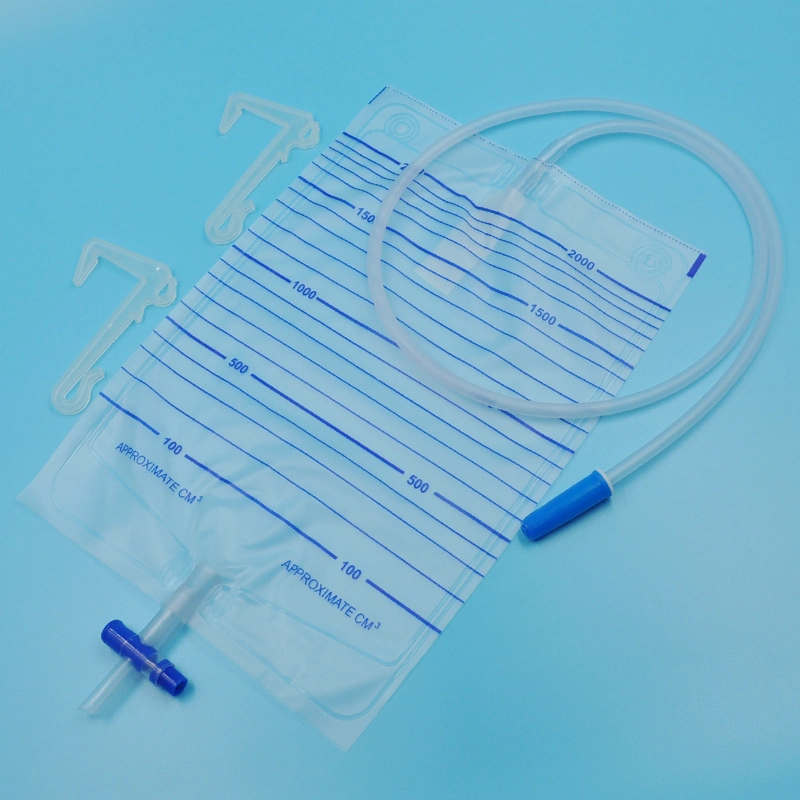 CE Certificated Disposable Urine Drainage Collection Bags 2000ml with Cross Valve