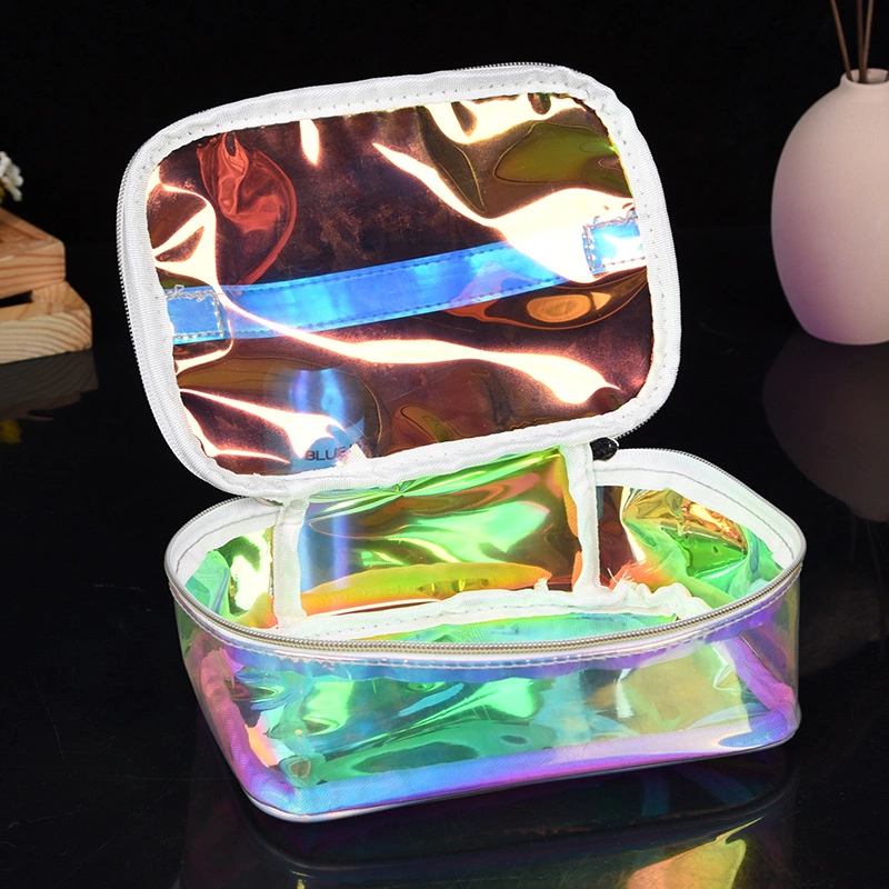 Cool Laser Transparent Fresh Artist Storage Bag Round Shape Pencil Bag