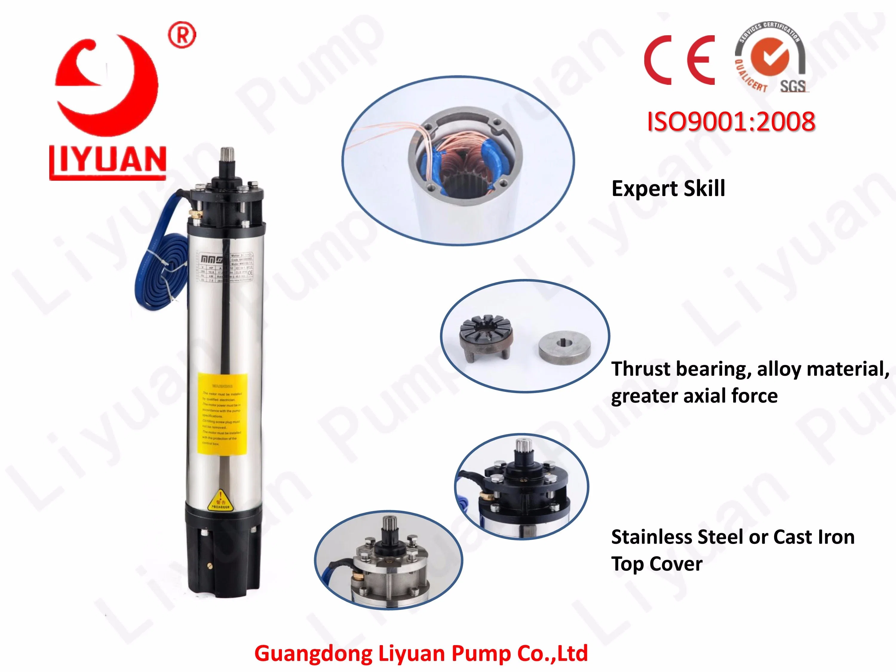 6 Inch No Pollution Three Phase Electric Motor Water-Cooled Submersible Pump Motor