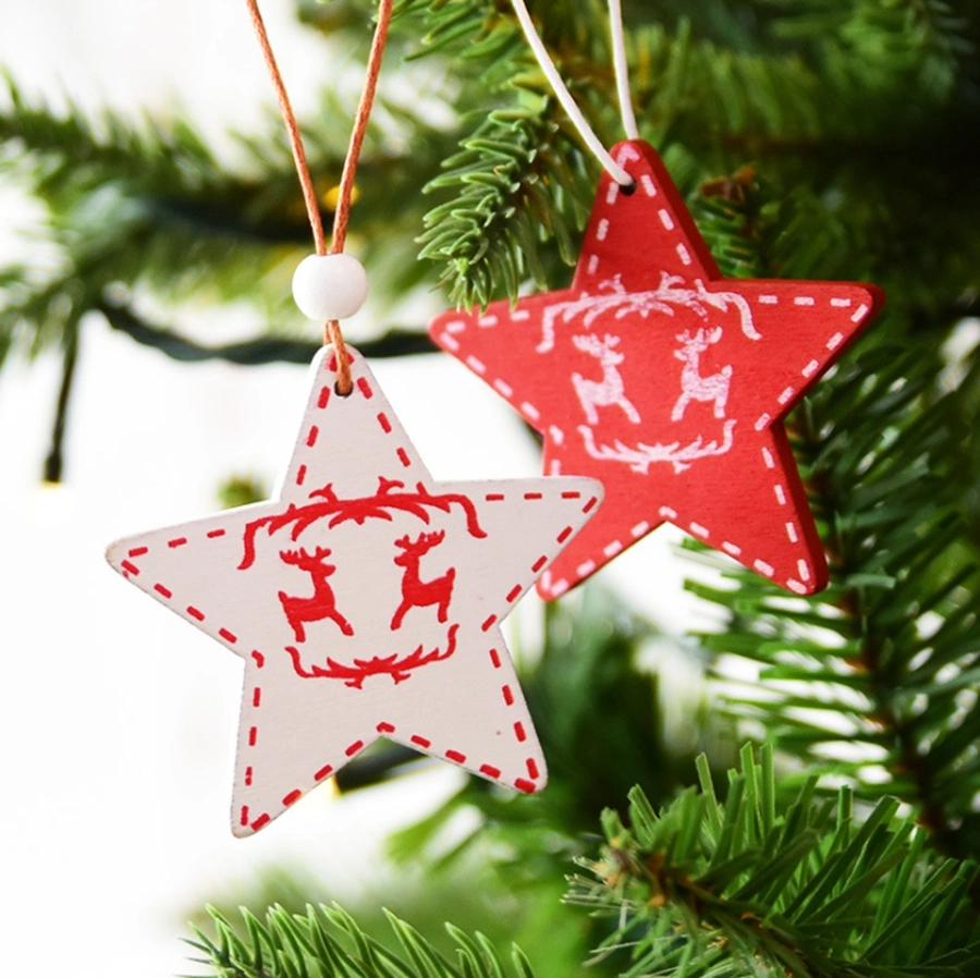 New Arrival Christmas DIY Accessories Crafts Creative Wooden Christmas Ornaments Set