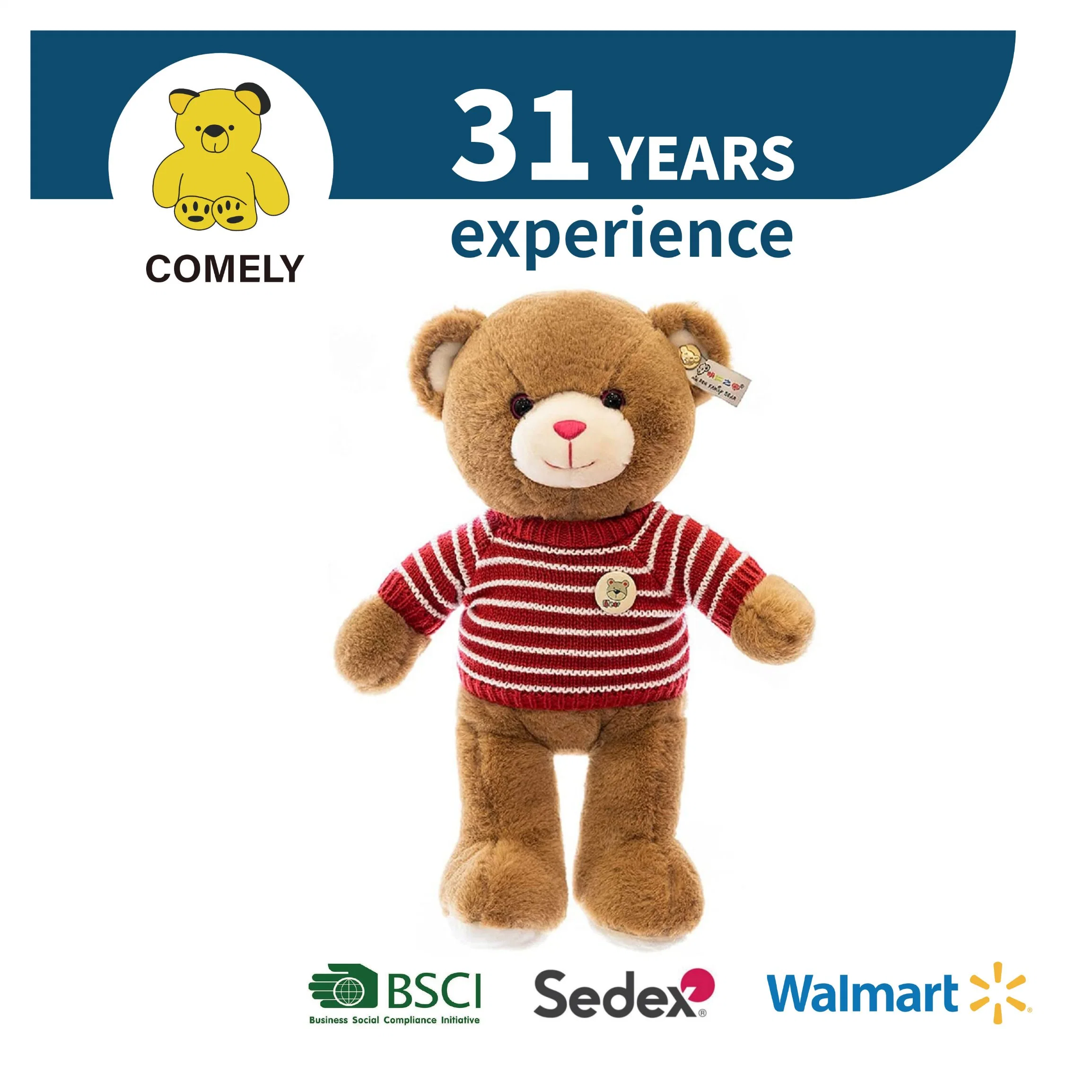 Latest Custom Fuzzy Baby Kid Soft Plush Teddy Bear Christmas Gift Stuffed Animal Toy for Children Mascot BSCI Sedex ISO9001