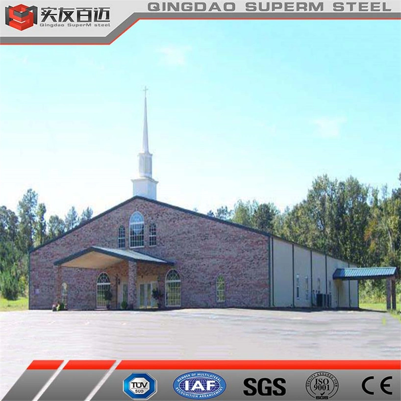 Light Steel Structure Prefabricated Metal Building C Purlin Tiny House Pre-Engineering Church Construction with Praying House