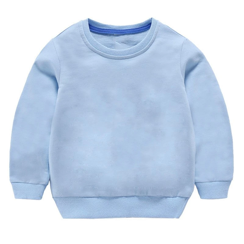 Wholesale/Supplier 100% Cotton Boys and Girls Solid Color O-Neck Sweatshirts Plain Hoodies Kids Pullover