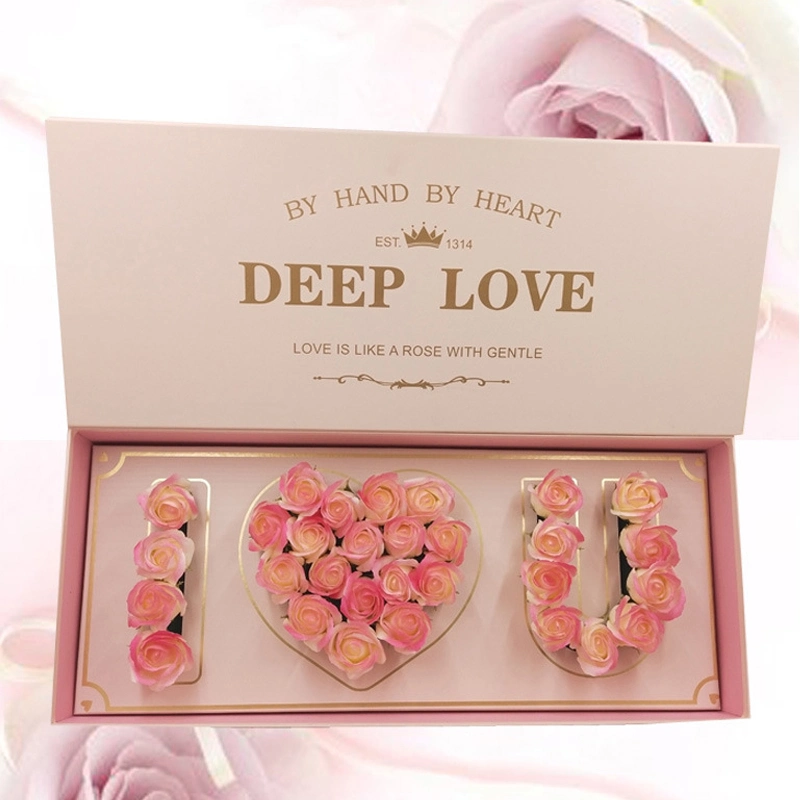 Wholesale/Supplier Unique Luxury Roses Packaging Hearts Flower Cardboard Paper Box with Custom Logo Print Gift Box for Floral