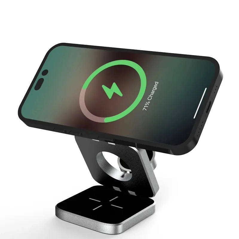 Qi 15W Neueste Design Tragbare faltbare 3 in 1 Magnetisch Wireless Charging Pad 3-in-1 Wireless Charger