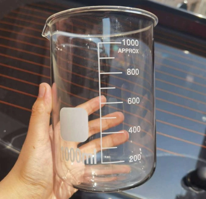 La medición de vaso de precipitados de vidrio de borosilicato