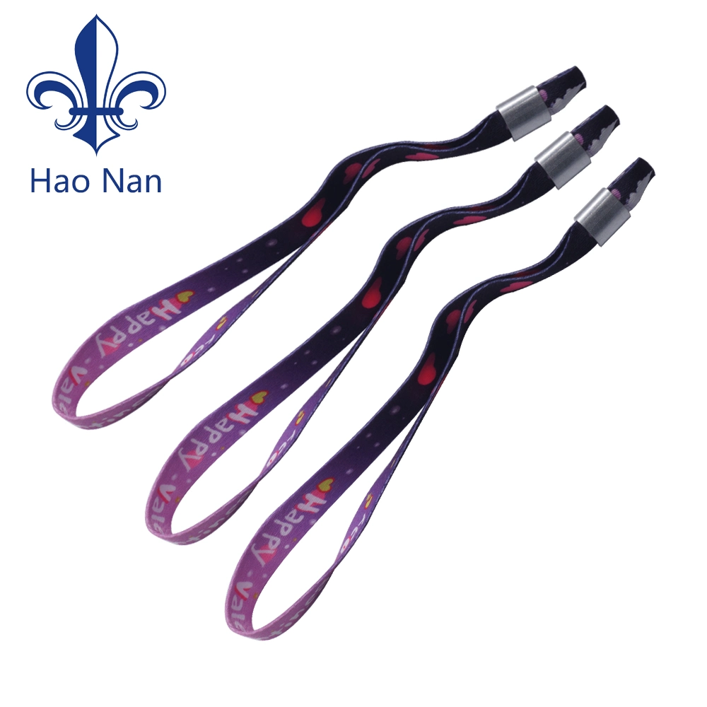 Factory Supply Flat Customized Fabric Woven Wristband with Logo