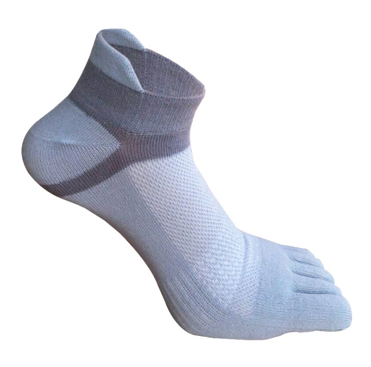 Cotton Mesh Top Five Toe Ankle Men Athletic Sport Socks with Tab