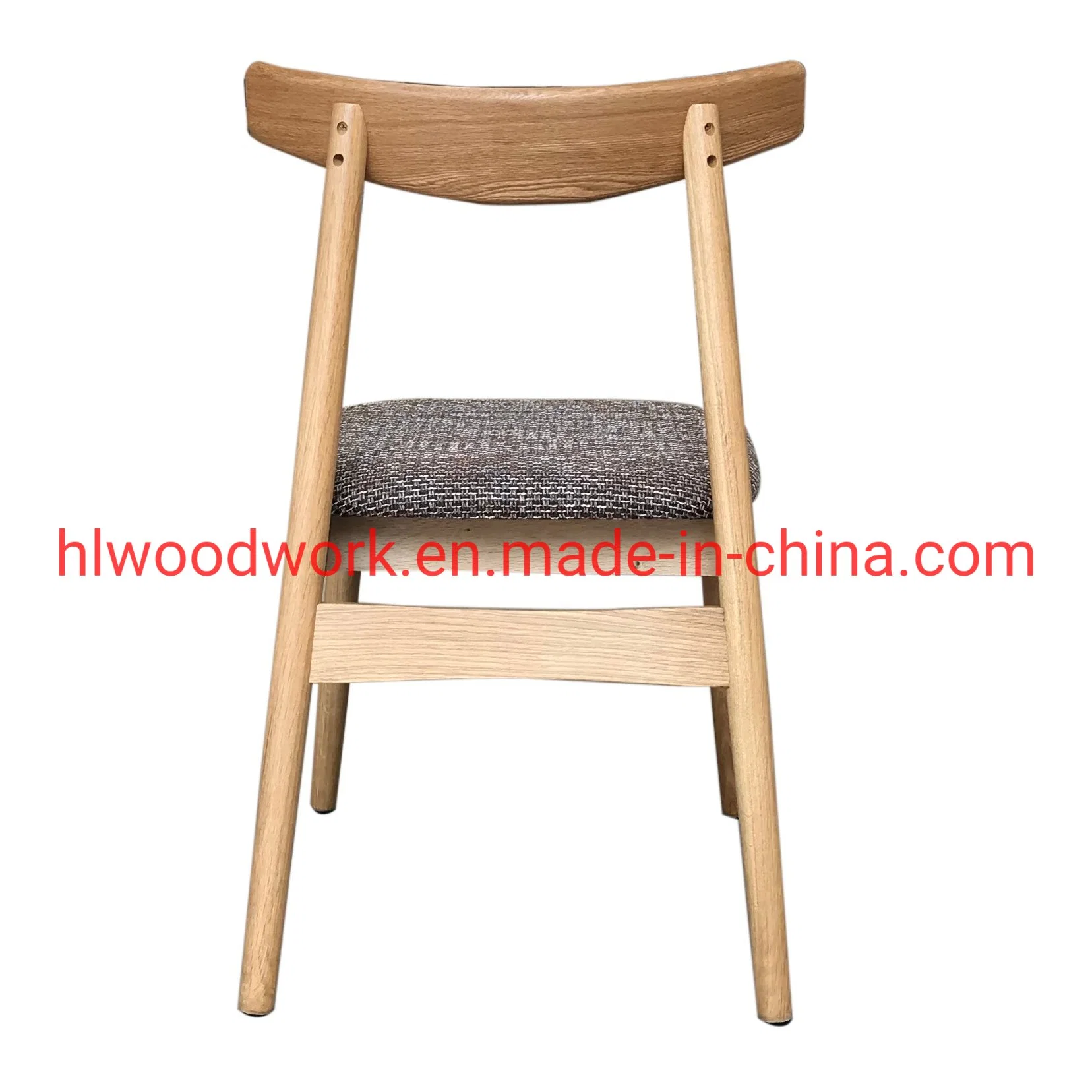 Dining Chair Oak Wood Frame Natural Color Fabric Cushion Brown Color K Style Wooden Chair Furniture Living Room Furniture