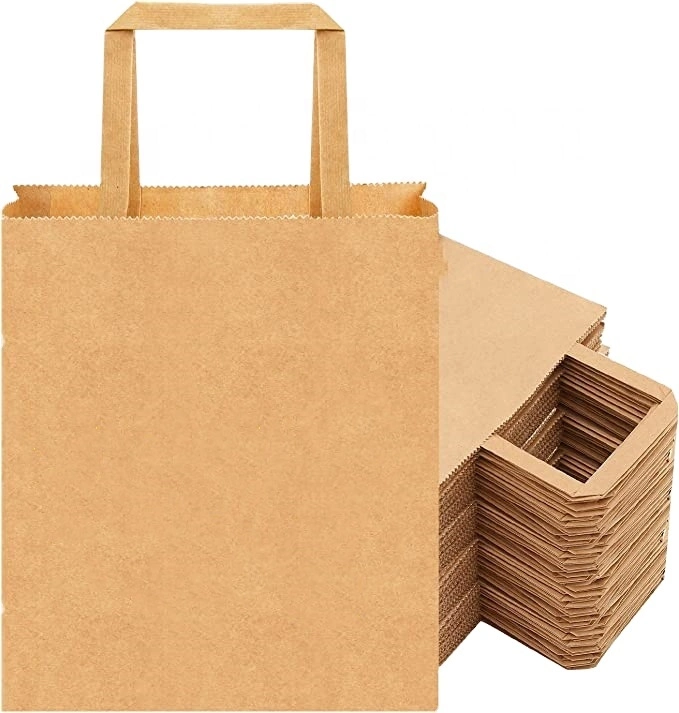 White Brown Paper Bags Flat Paper Bags Recycled Material Custom