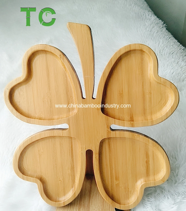 Natural Leaf Shaped Bamboo Serving Platters Tray