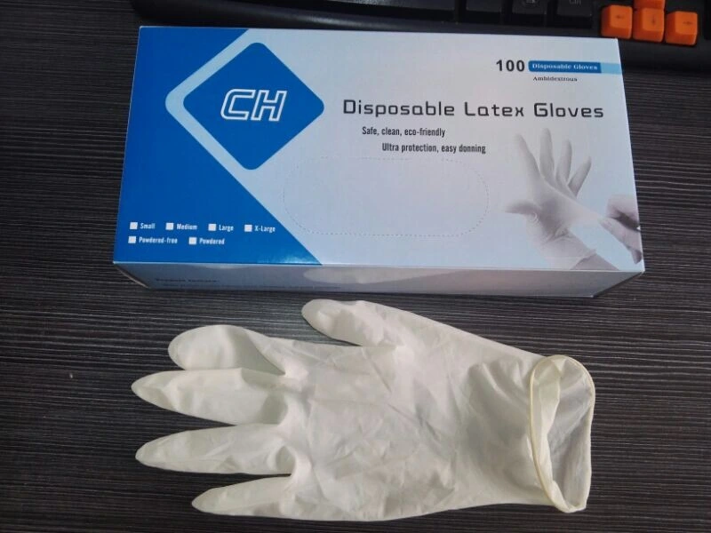 Hc-K072 Original Lightly Powdered or Powder-Free, Non-Strerile Disposable Medical Latex Examination Glove