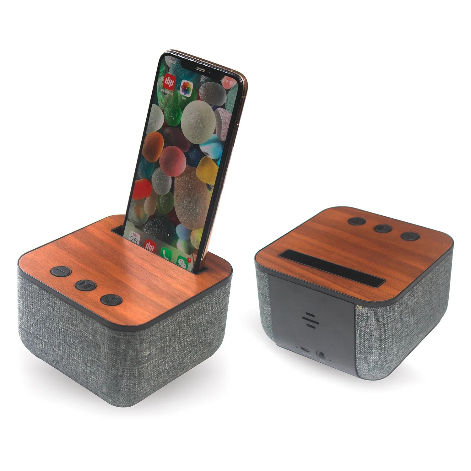 La madera de tela caja acústica Bluetooth