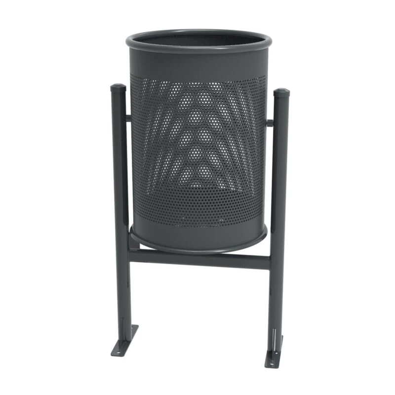 Outdoor Indoor Public Commercial Metal Waste Bin Big Size Round Garbage Galvanized Steel Trash Bin