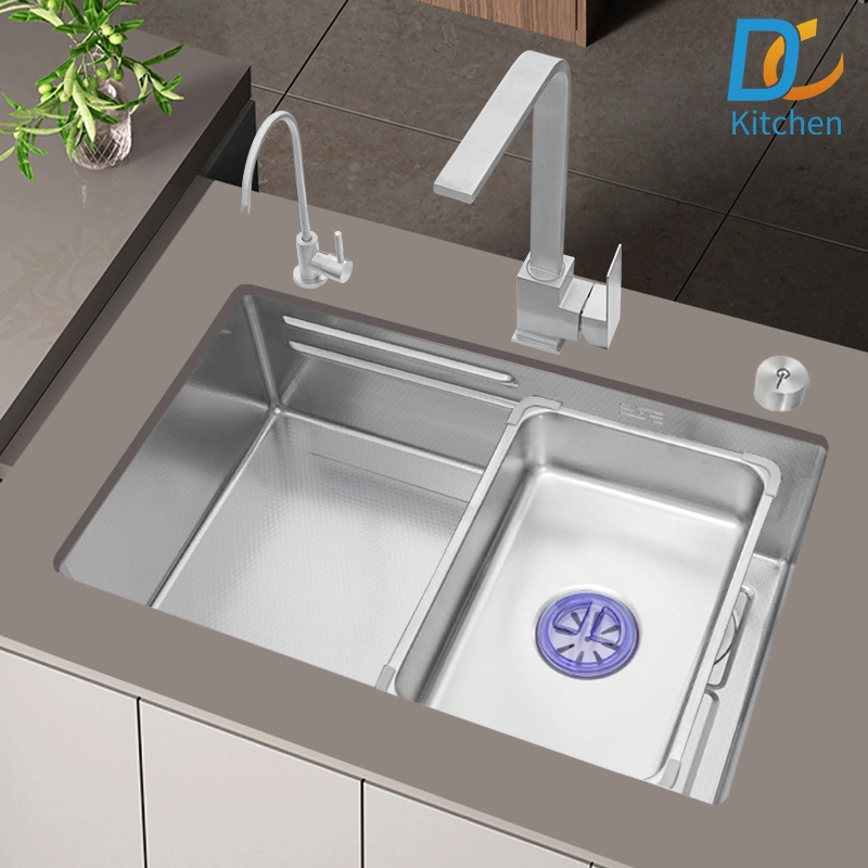 SUS304 Stainless Steel Sink with Honeycomb Embossed, Under The Table, Kitchen Large Single Sink