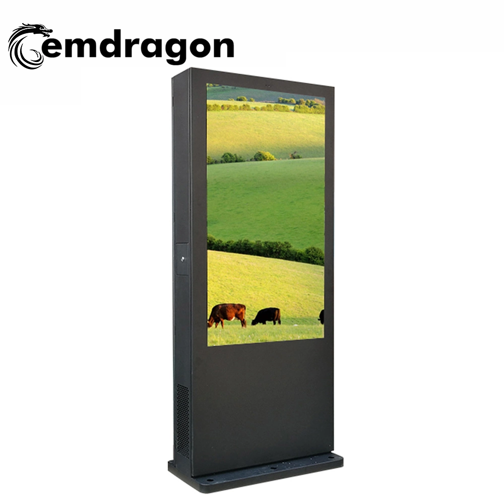 Air Conditioner Vertical Screen Floor Outdoor Advertising Machine 65 Inch Touch Screen Advertising Board Floor Standing TFT Advertisement Board Internet