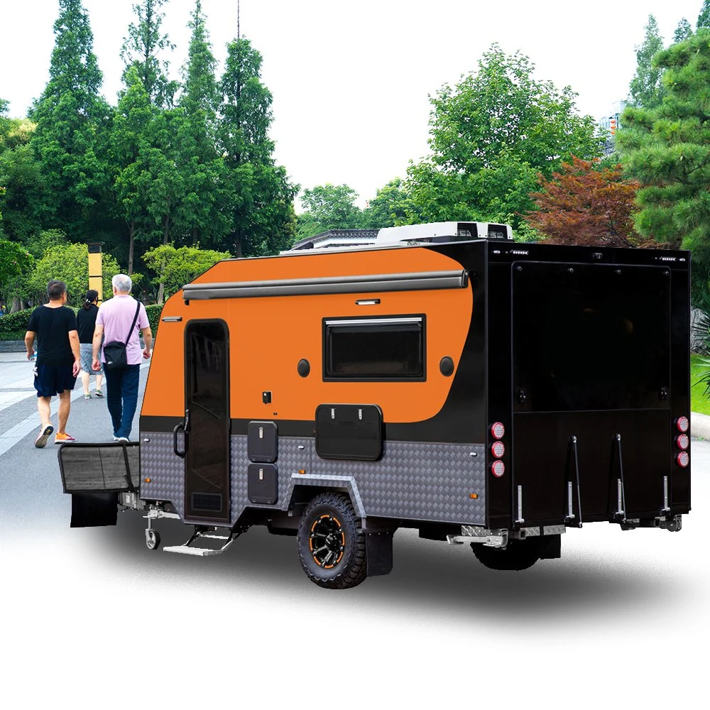 on Sale Trailer 19FT Toy Hauler Caravan with Underbody Toolbox Water Tank