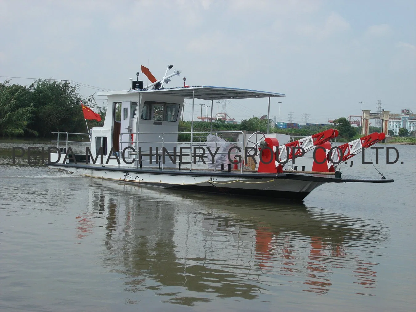 Steel Barge for Boat Berthing Pontoon Boat for Mooring House Boat with Office Accommodation