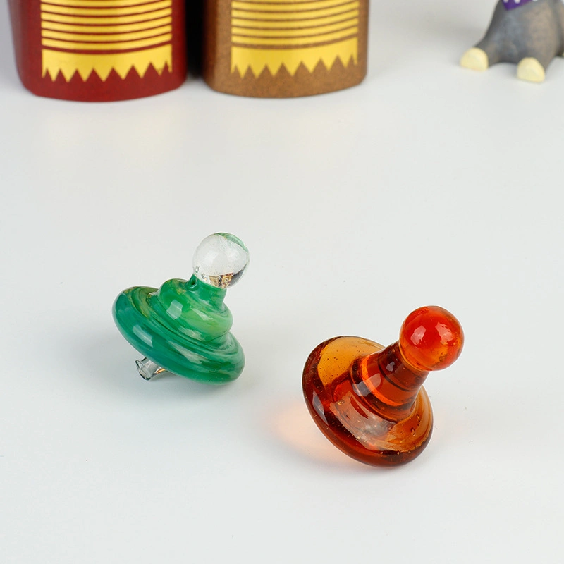 Mixed Color Glass Smoking Water Pipe DAB Rig Tool Air Flow Internal Spinning Ball Top Spinner Carb Cap