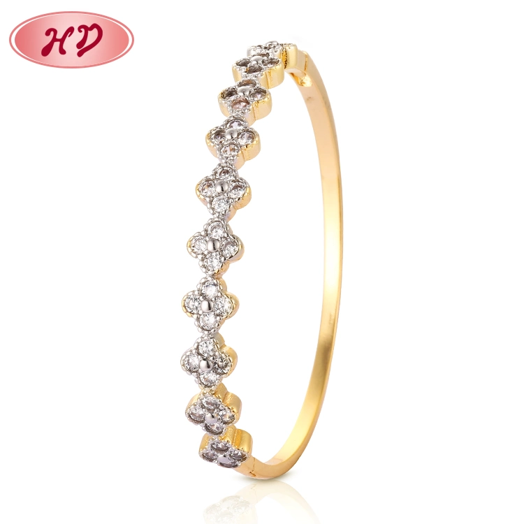 New Fashion 18K Gold Jewelry Design Rhodium Color Bangle