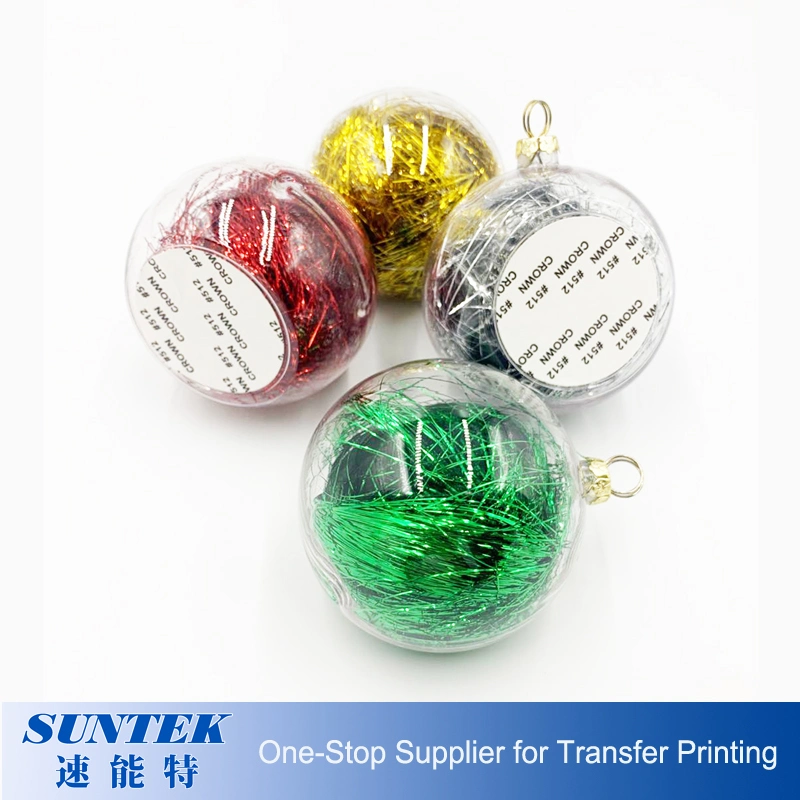 Transparent Plastic Christmas Ball Sublimation Heat Transfer Printing