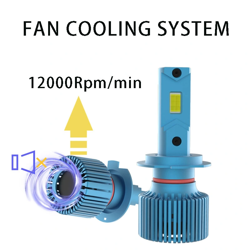 High Brightness 10000lm 6000K 6500K LED Car Headlight Easy to Install of Turbo Cooling Fan