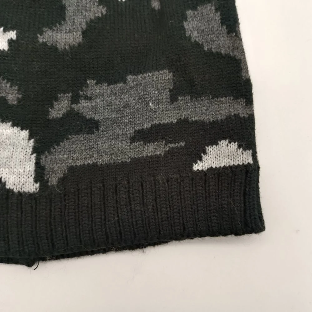 Boys Acrylic High quality/High cost performance  Camouflage Knitted Beanie Cap with OEM Color