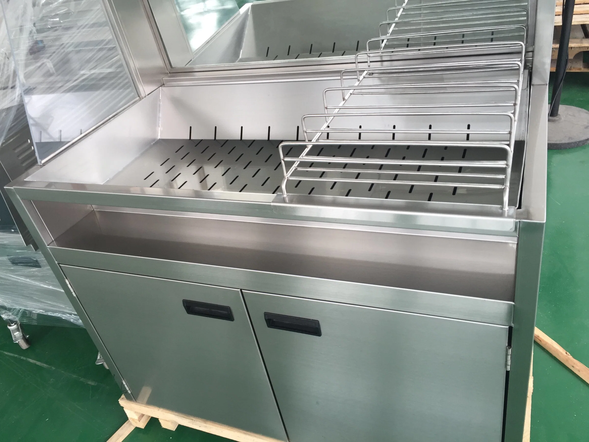 Standing Burger French Fries Heat Preservation Cabinet French Fries Working Table Western Food Burger Shop Equipment