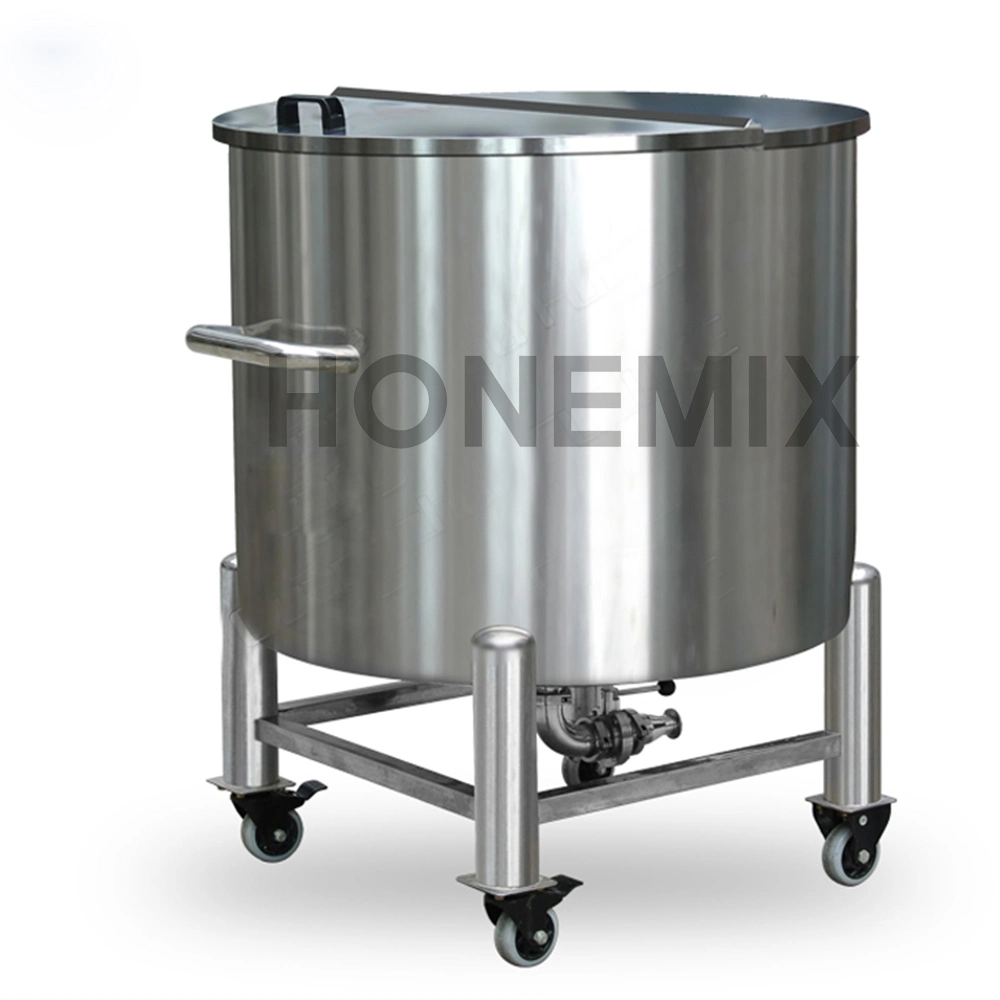 Honemix GMP Good Price Stainless Steel Liquid Water Beer Milk Juice Wine Oil Cosmetic Perfume Open Moveable Storage Tank