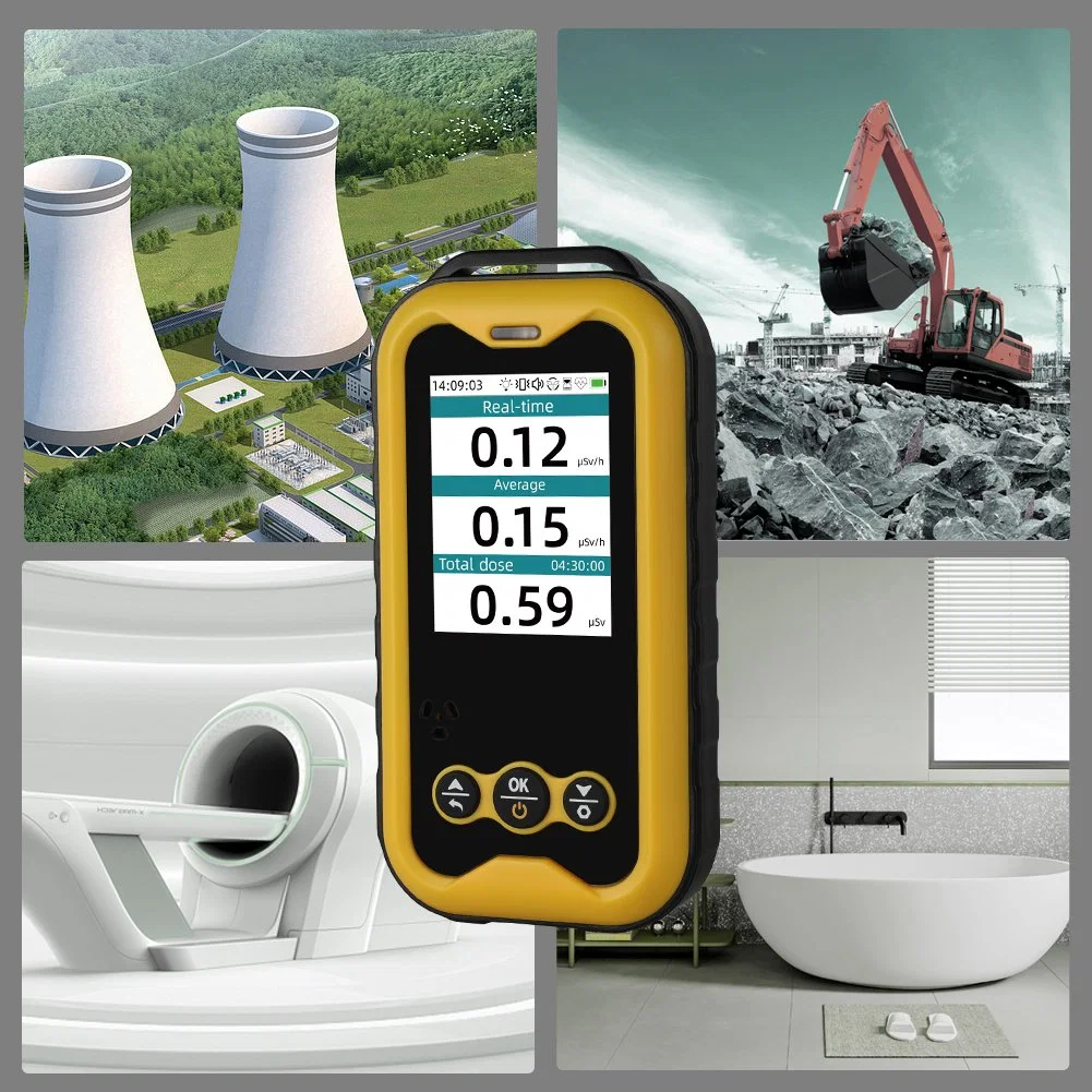 El contador Geiger digital del comprobador de radiación nuclear mide la contaminación por radiación Detector Geiger de intensidad Color negro