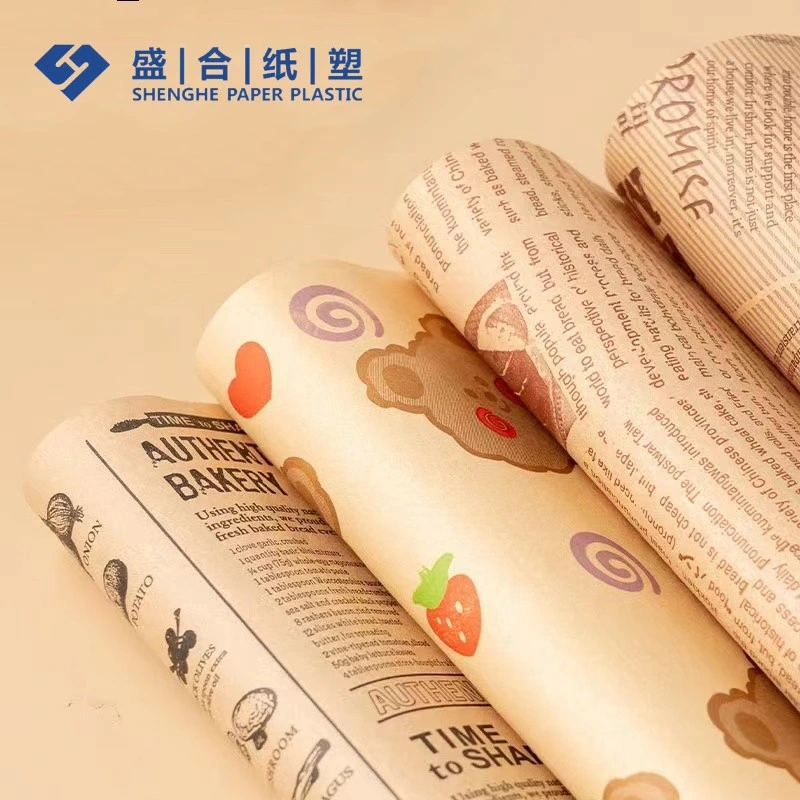 Grease Oil Proof Custom Design Colorful Sandwich Food Hamburger Wax Wrapping Paper