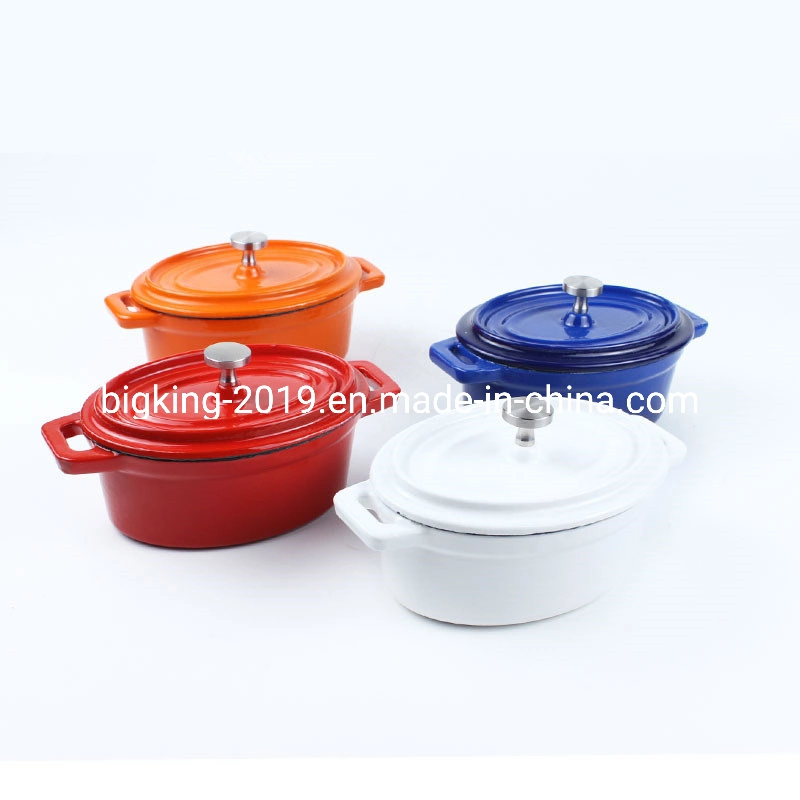 Pre-Seasoned Cast Iron Mini Oval Casserole Pot