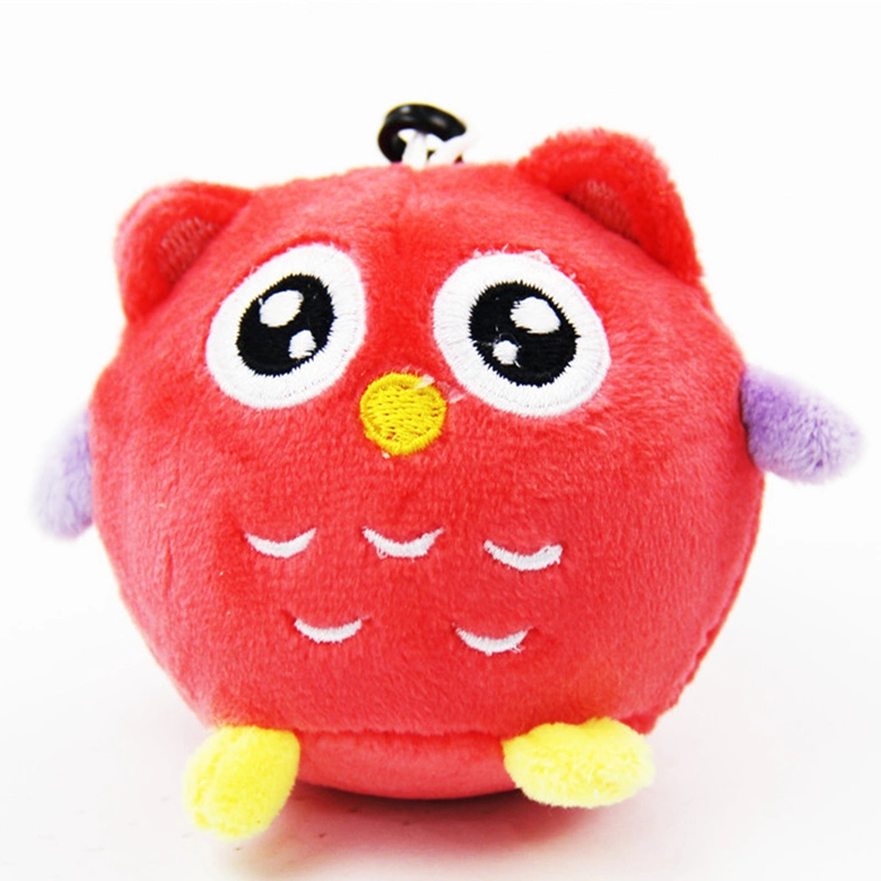 Squeezing PU Foamed 8cm Lovely Red Plush Owl Toy Soft Squishy Stuffed Animals