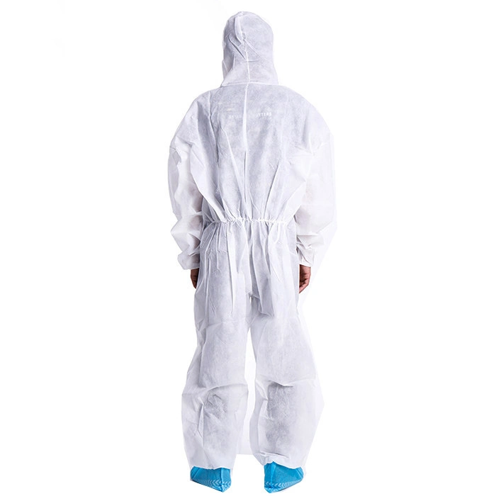 PP/SBPP Disposable White/Blue Microporous Jacket&Pants for Working Protection