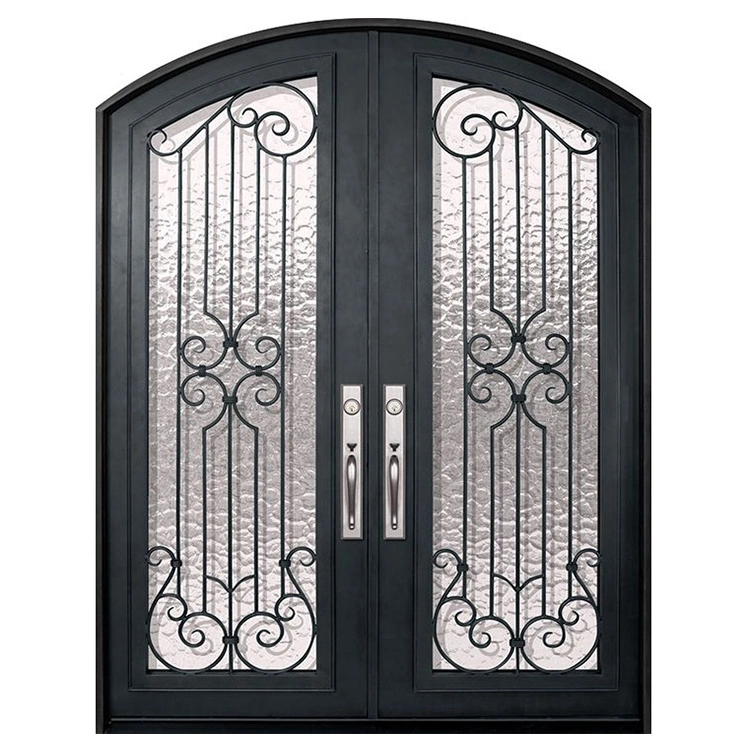 Wholesale/Supplier Prices Villa House Outdoor Decorative Wrought Iron Front Entry Doors in China