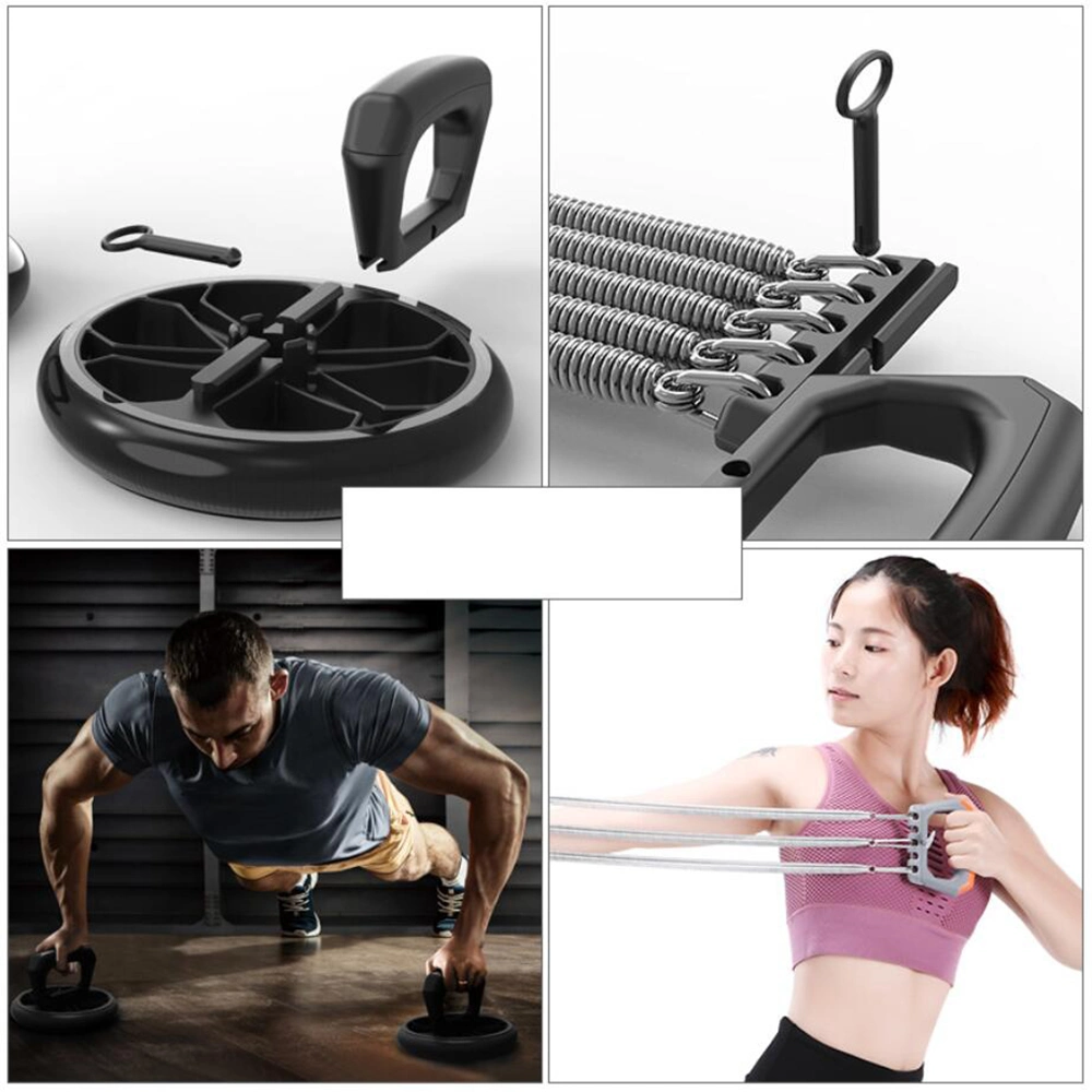 Abdominal Wheel, Chest Expander, Push up Handle Tool Abdominal Home Training Set Fitness Equipment Beginner Set Esg13209