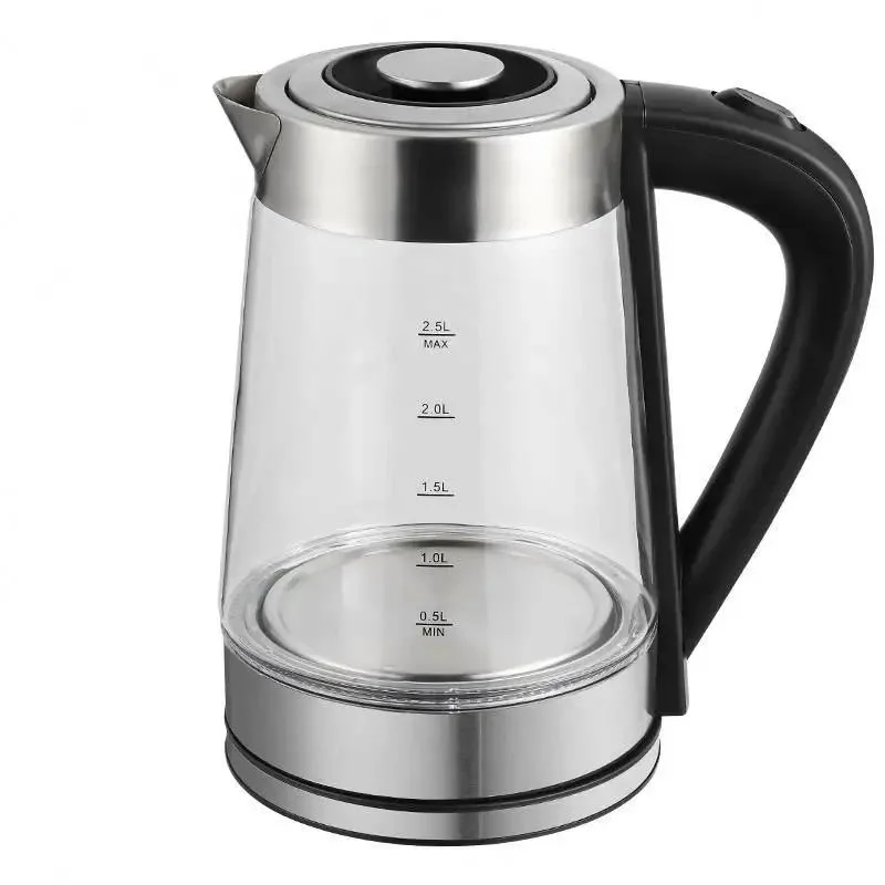 Кухонный прибор 2.5L Автоматическая быстрая кипячение Электрический стеклянный чайник вода Чайник для чая
