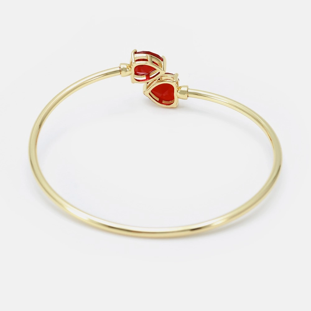 Gema Roja moda Bangle Bracelet la mujer, Moda, chapado en oro 18K Pulseras Brazalete rojo de zirconia