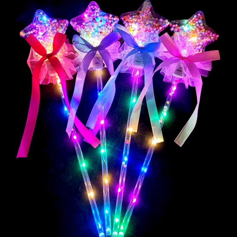 Flashing Stick Ball Flashing Handles Plastic Glowing Magic Wand LED Flashing Fairy Stick Toy