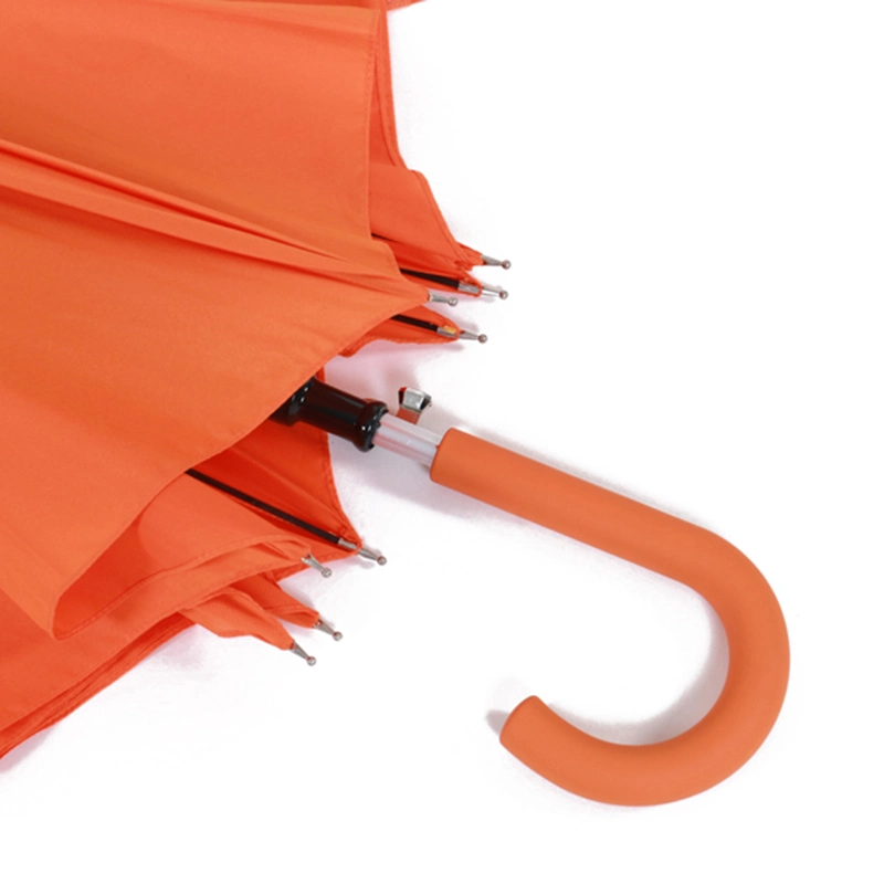 professional 23 Medium Size Orange Windproof Automatic Straight Rain Umbrella Producer